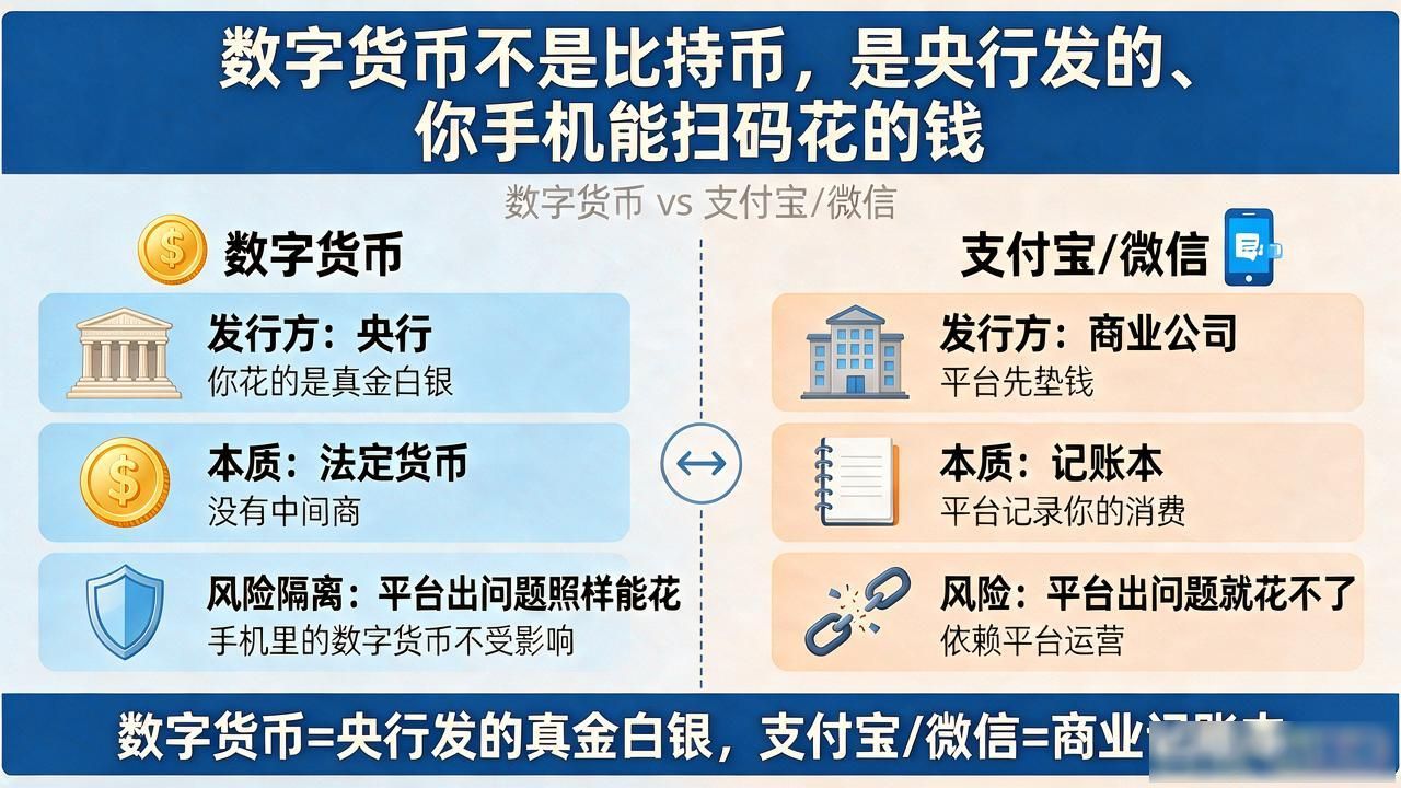 数字货币不是比特币，是央行发的、你手机能扫码花的钱
