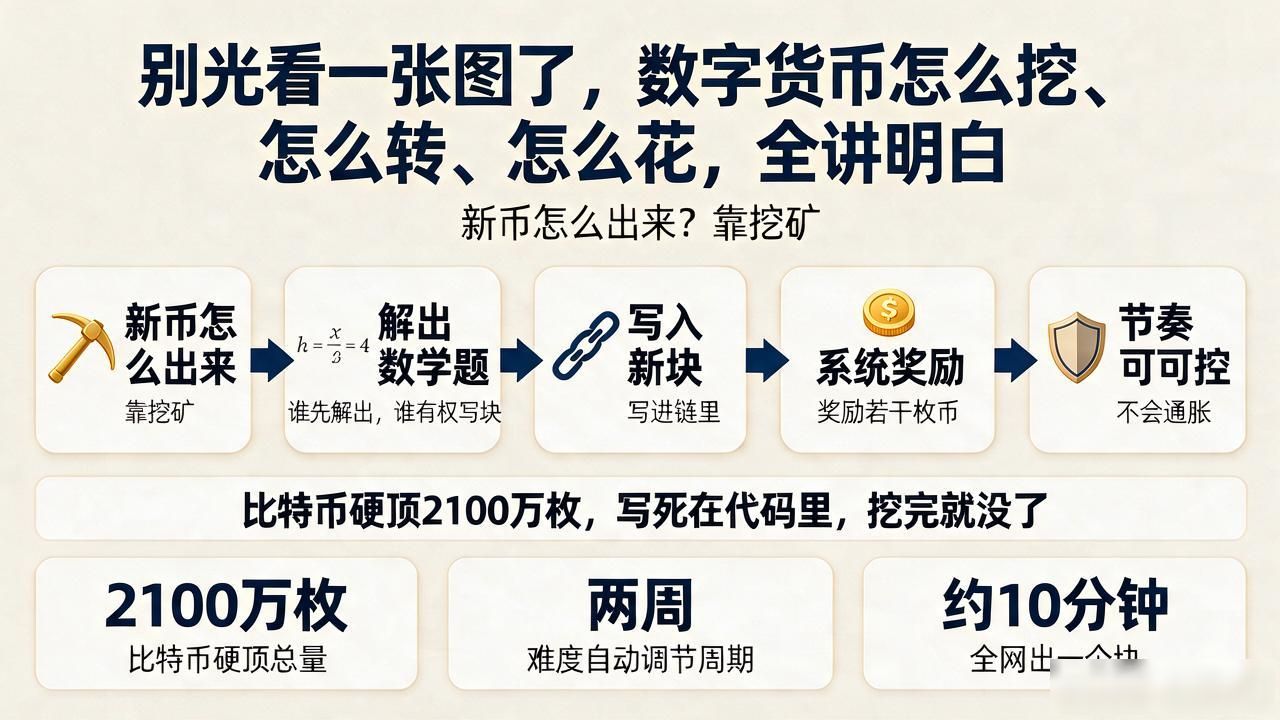 别光看一张图了，数字货币怎么挖、怎么转、怎么花，全讲明白