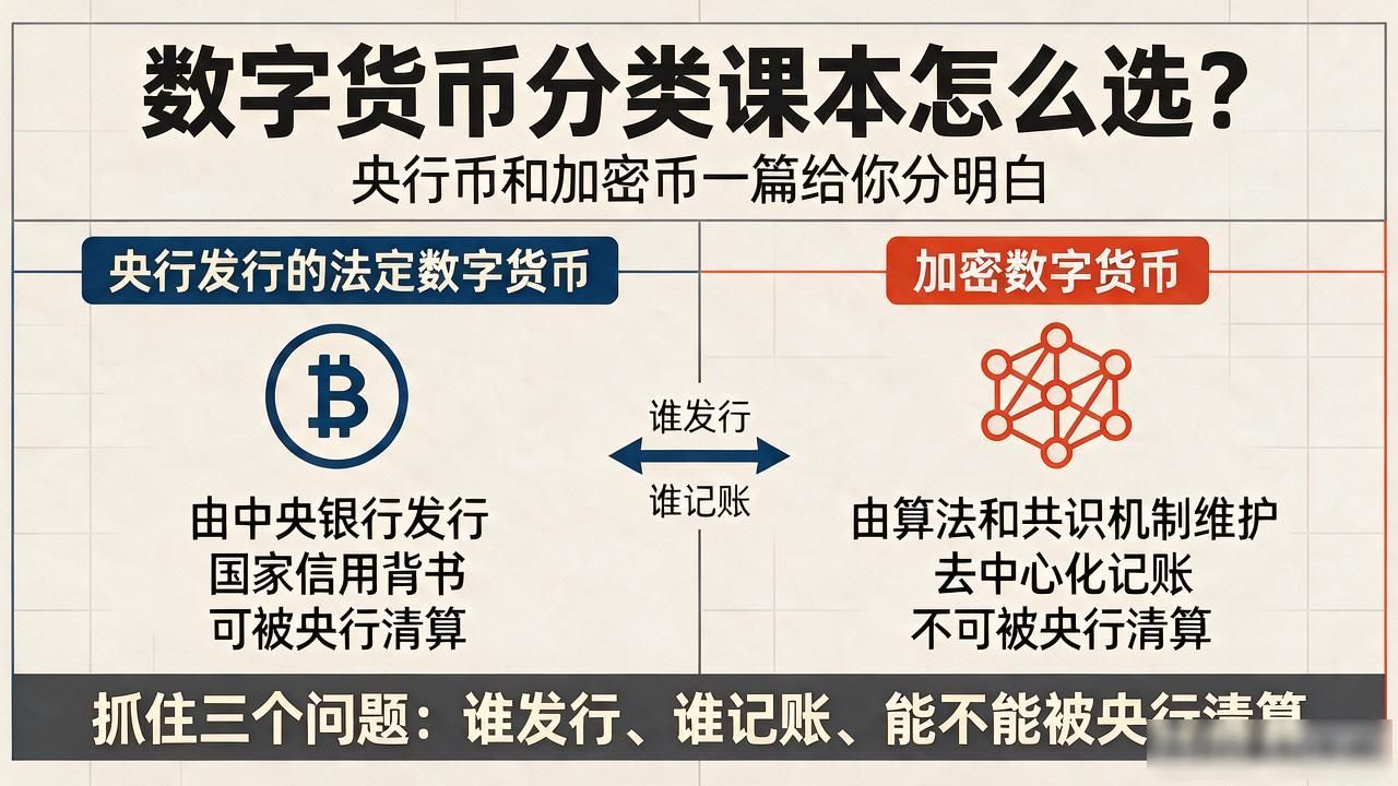 数字货币分类课本怎么选？央行币和加密币一篇给你分明白