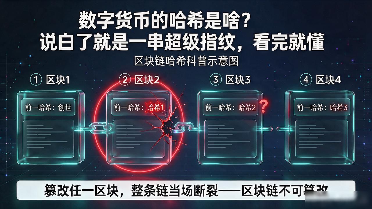 数字货币的哈希是啥？说白了就是一串超级指纹，看完就懂