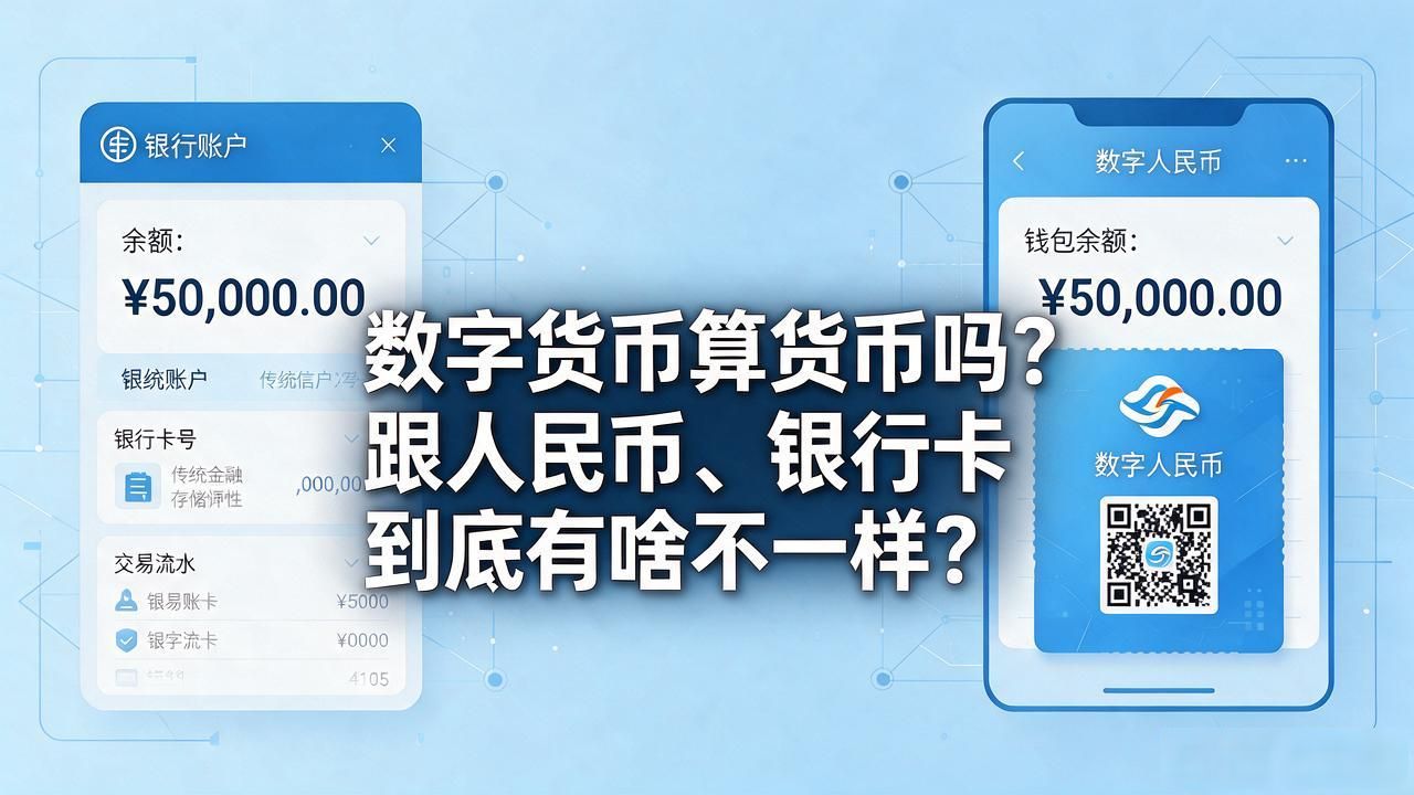 数字货币算货币吗？跟人民币、银行卡到底有啥不一样