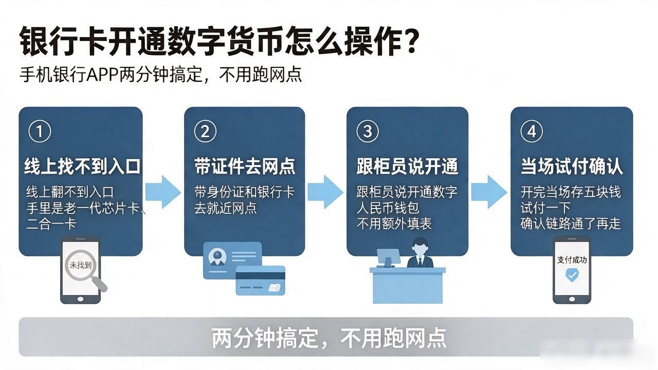 银行卡开通数字货币怎么操作？手机银行APP两分钟搞定，不用跑网点